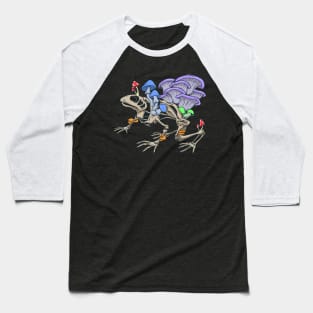 Frog skeleton with mushrooms Baseball T-Shirt